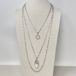 Stella & Dot Aurelia Mother Of‎ Pearl Necklace Set Convertible Reversible